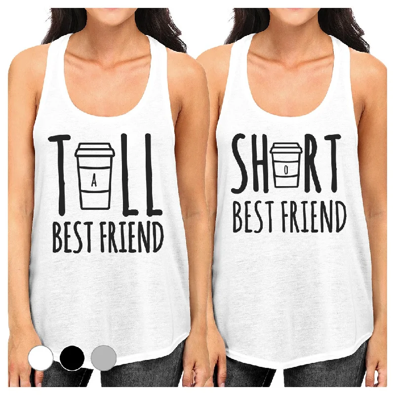 Vintage-Inspired Women's Clothes Tall Short Cup Best Friend Gift Shirts Womens Matching Tank Tops